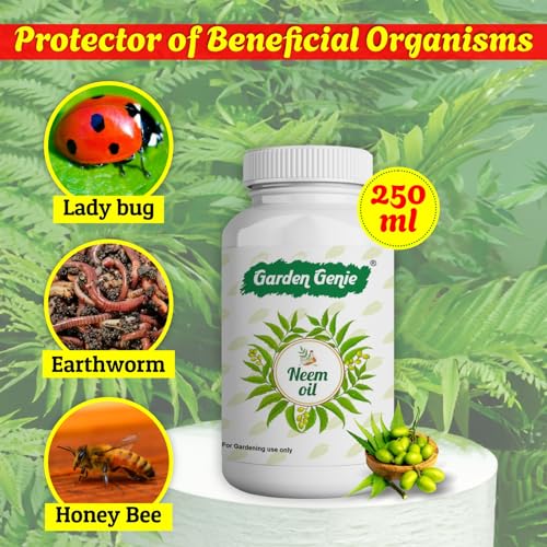 Image of Garden Genie Cold Pressed Water Soluble Neem Oil for Spray on Plants, Neem Oil for Plant to Control Insects, Pests and Fungus in Garden, 500 ml (Pack of 2-250 ml)