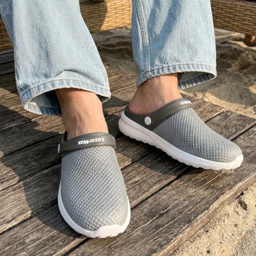 Image of KazarMax Men's Lightweight Clogs with Adjustable Back Strap | Anti-Skid EVA Sole | Memory Foam Cushion | Casual Slip-On Sandals for Daily Use