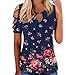 Cuello redondo hueco, informal, cómodo, suelto, verano, sexy, camiseta corta, con hombros descubiertos, camiseta de manga corta para mujer, camisetas frías, camisetas blancas para mujer., marine, S