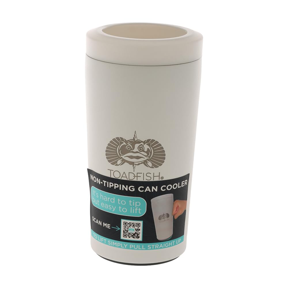 Toadfish Non-Tipping Can Cooler 2.0 - Universal Design - White