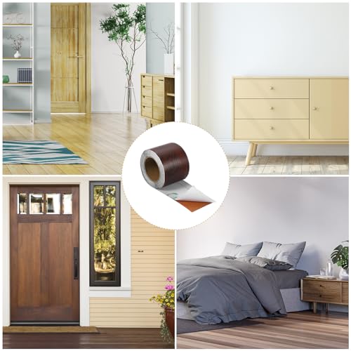 Image of uxcell Wood Grain Tape, 2 inch x33 Ft Self Adhesive Wood Grain Repair Patch for Baseboards, Doors, Floor Repair, Furniture Home Decor Rose Wood