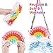 GOHEYI Pop Purse Fidget Toys Bag for Girls and Women, Rainbow Clouds Pop Shoulder Bag Fidgets Easter Mother's Day Party Favor, Sensory Silicone Pop Fidget Backpack Toy for ADHD Anxiety Stress Relief