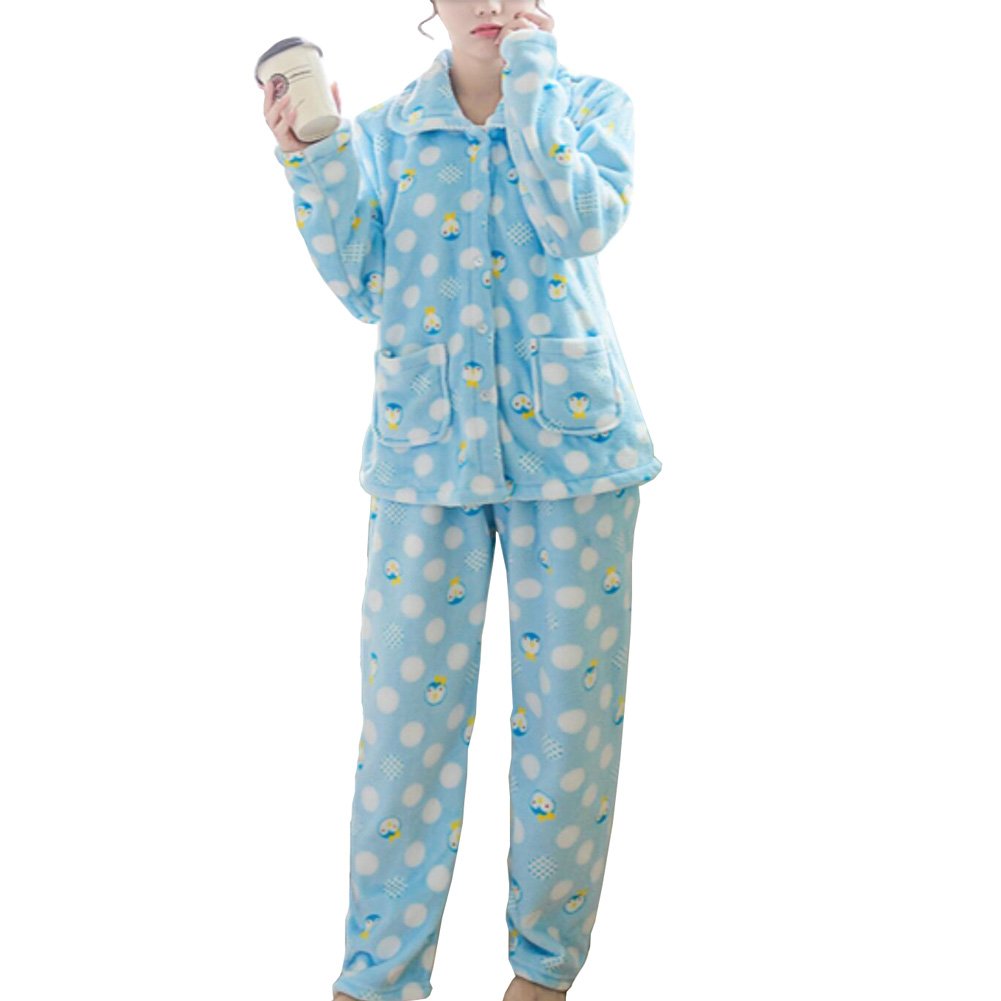 FANCYPUMPKIN Pyjama en Flanelle pour Femmes Plus épais