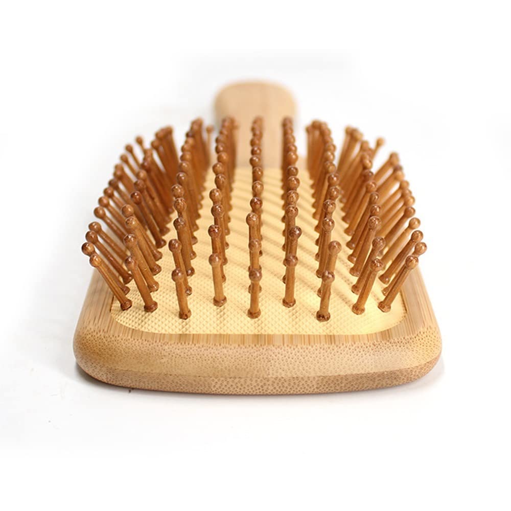 Cepillo para el cabello, cepillo de madera de bambú de alta calidad, antiestático de bambú natural, panel grande, peine de masaje, cojín de aire, cepillo de masaje para el cuidado del cabello