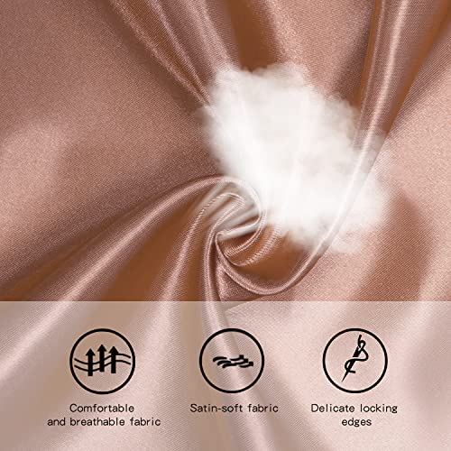 12 Pack 12" X 108" Satin Table Runners, Satin Silk Polyester Rose Gold Table Runner For Party, Wedding, Rose Gold #TOP2