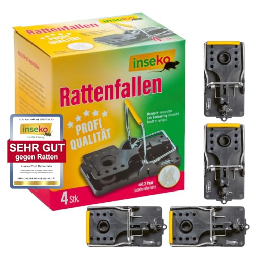 inseko 4X Profi-Rattenfalle – Kunststoff/Metall...