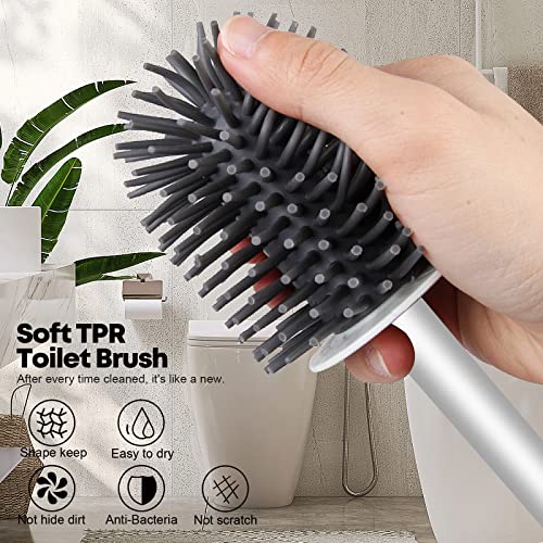 Toilet Brush, HIYAA Toilet Brushes & Holders Silicone - Image 4