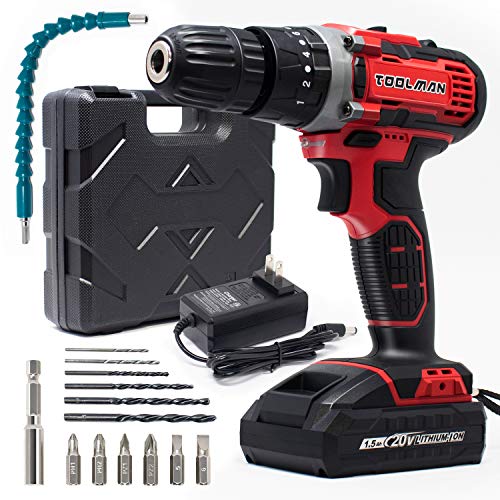 Hottest Sales Toolman 20V Max 1.5Ah Cordless Drill with 17 pcs accessories (Battery Included) ZTP027 Get Popular Offer Toolman 20V Max 1.5Ah Cordless Drill with 17 pcs accessories (Battery Included) ZTP027