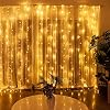 Weihnachtsbeleuchtung 3x3m LED Lichtervorhang, 300 LEDs Lichterketten Vorhang Lichterkette, IP44 wasserdicht, EU-Stecker Lichterkettenvorhang mit 8 Modi lichterkette außen Lichtervorhang für Hochzeit