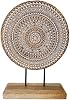 Escultura de mesa de madera tallada a mano grabada, estatua para hogar, decoración para sala de estar, dormitorio, oficina, escritorio, gabinetes, estante (blanco natural) 2