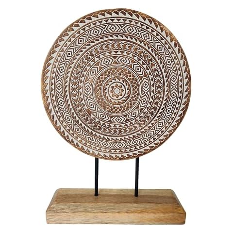 VANIYA CRAFTS® Wooden Carved Handmade Engraved Table Decor Table Sculpture Home Decor Statue for Living Room, Bedroom, Office Desktop, Cabinets, Shelf Decor (Natural White) Cover