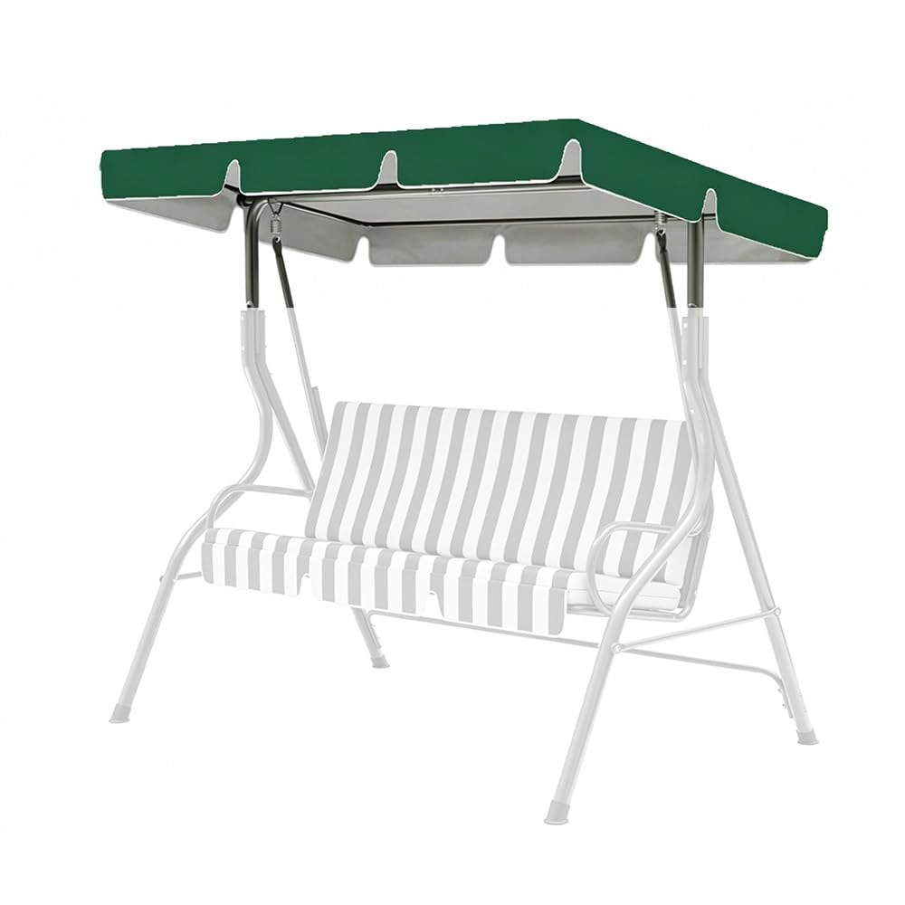 BEWEGNLNHK 2-3 Outdoor Swing Canopy Replacement Cover, Waterproof Swing Canopy Replacement Cover 56x47in 65x45in 75x52in 77x49in 98x73in Garden Swing Seat Canopy Cover(Dark Green,164x114cm/65x45in)