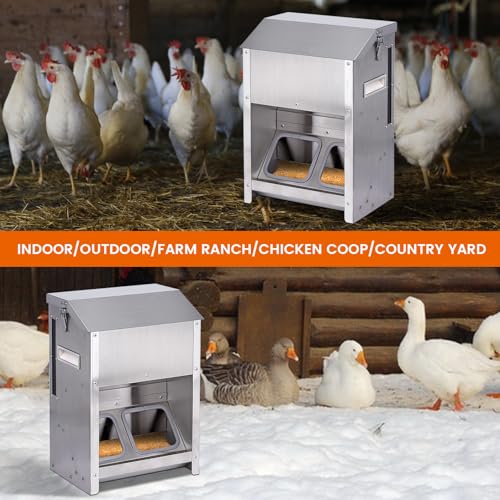 PAUQRWIE Alimentador automático de frango, sem desperdício, 9 kg, à prova de ratos, alimentadores de
