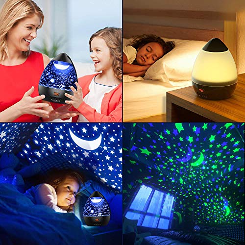 Kids Star Projector Night Lights With Timer Baby Moon Star Lamp 360 Degree Rotating Starry Nightlight Gifts For 3 To 12 Year Old Boys Girls Nursery Children Bedroom Decor #TOP1