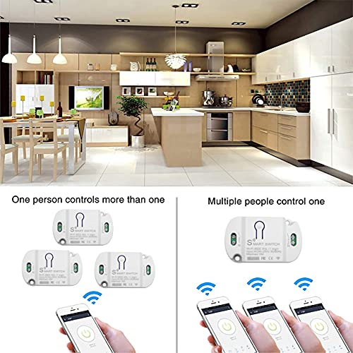 16A Basic Wireless Smart Switch，Wi-Fi Light Switch Compatible With Alexa & Google Home & Smartthings,Fcc Certified,No Hub Required Support Diy Module (2-Pack) #TOP4