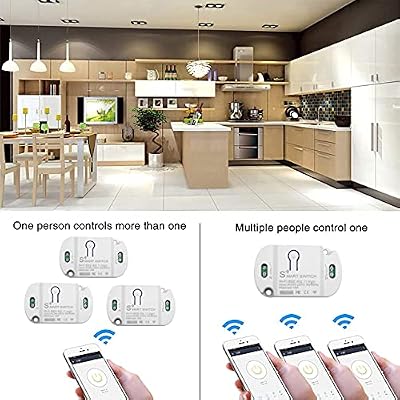 16A Basic Wireless Smart Switch,Wi-Fi Light Switch Compatible with Alexa & Google Home & SmartThings,FCC Certified,No Hub Required Support DIY Module (2 pcs)