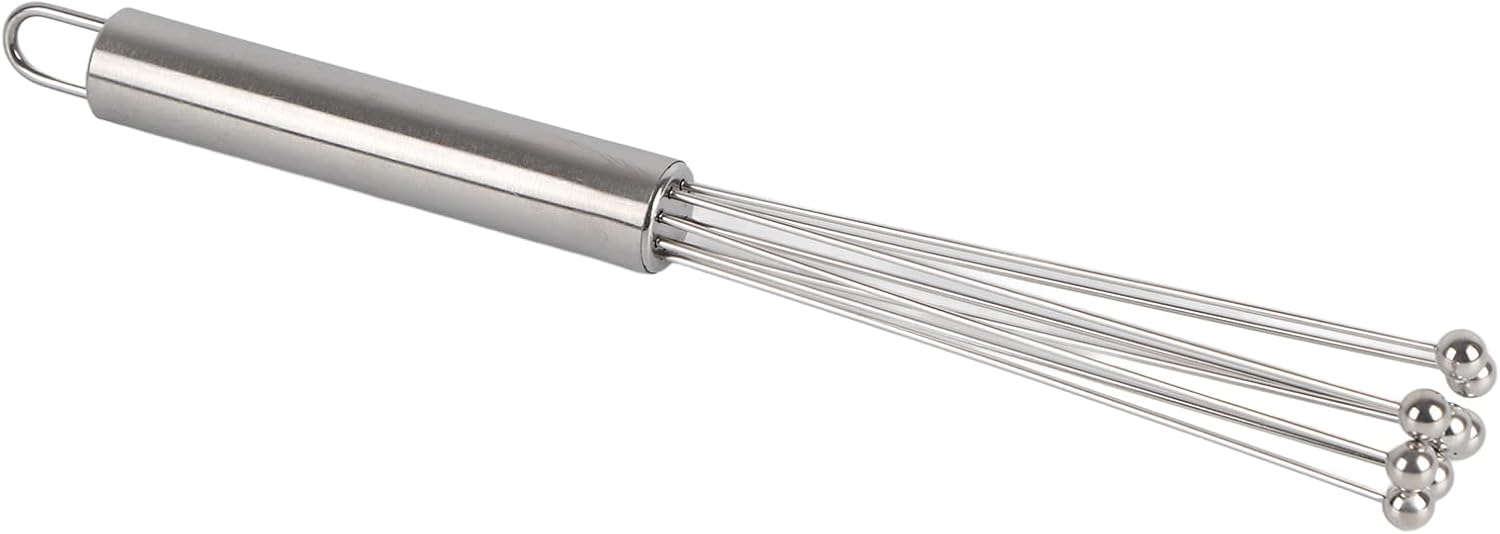 Stainless Steel Balls Whisk Egg Beater Durable Mixing Tool for Cooking and Baking 21cm 1 Unit (Silver)