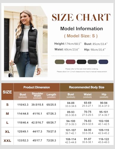 Tuopuda Damen Weste Steppweste Westen Ärmellos Jacke Herbstmantel Damen Kurz Outdoor Vest Gilet mit Kapuze und Taschen(Schwarz,M)
