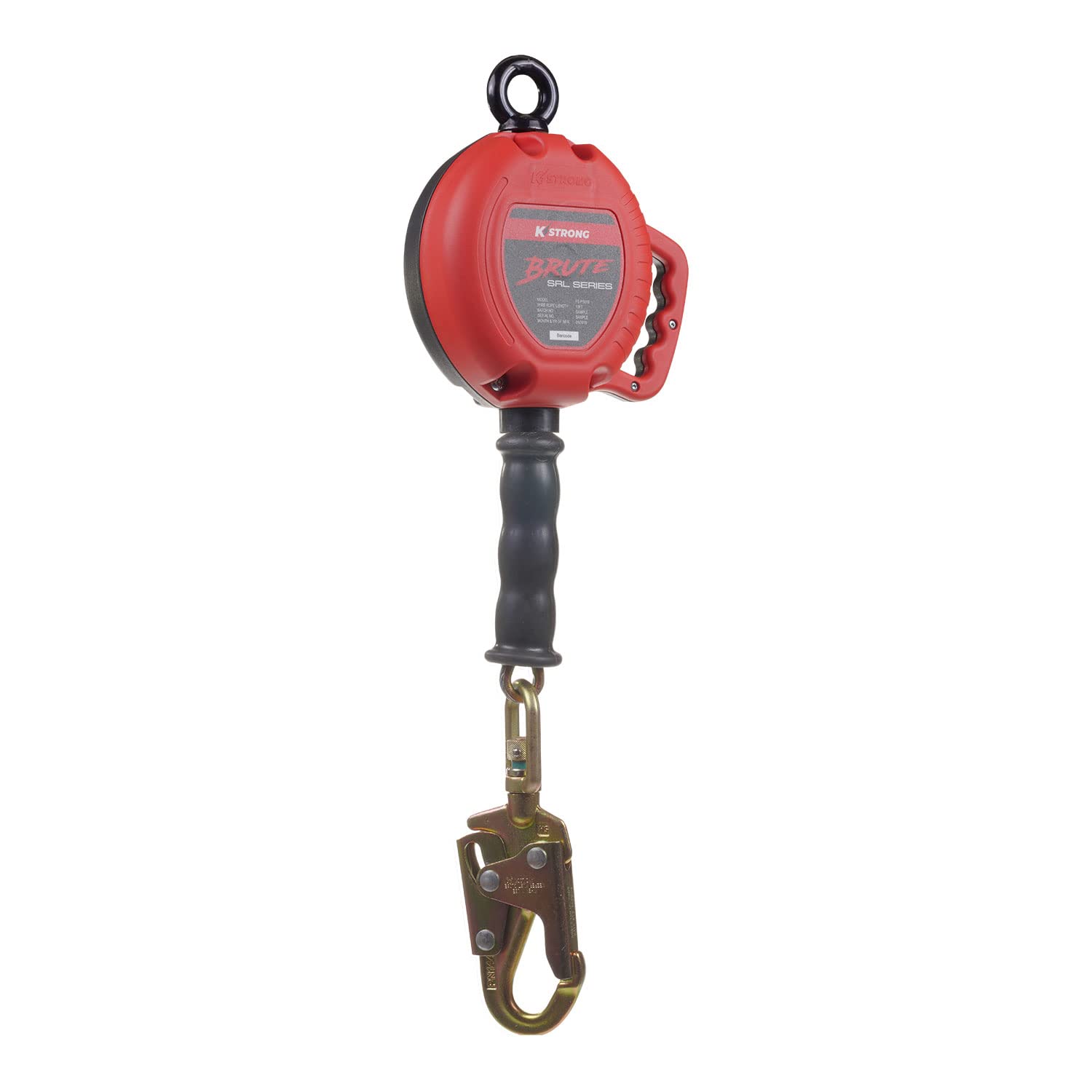 KStrong UFS310010 Brute Self-Retracting Lifeline Galvanized Steel Wire SRL Cable with Swivel Snap Hook, Built-in Handle, Includes Installation Carabiner, ANSI Compliant, 10-Ft