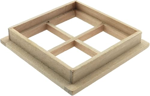 Miniatura 4 de RLECS Casa de muñecas de madera con ventana cuadrada de 2,75 x 2,75 pulgadas, color madera, 4 ventanas, 112, accesorios en miniatura para casa de