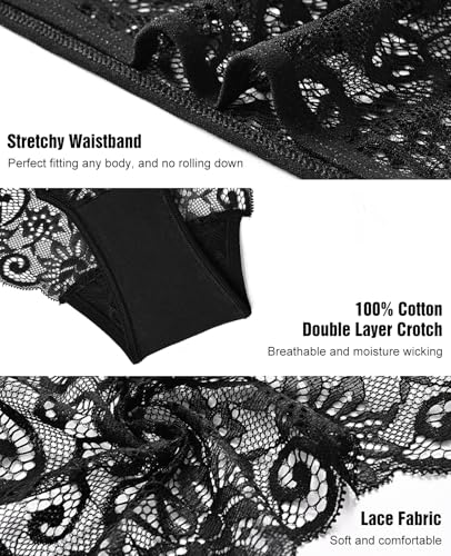 Image of Sunm Boutique Sexy Underwear for Women, Cheeky Lace Women's Panties, Breathable Bikini for Ladies