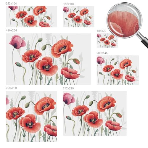 Papel pintado lavable autoadhesivo resistente a manchas fotomural de amapolas 6