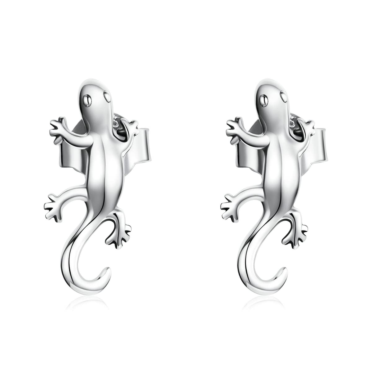YCTTKDD 925 Sterling Silber Klettern Gecko Eidechse Ohrstecker Persönlichkeit Abend Party Schmuck Ohrring