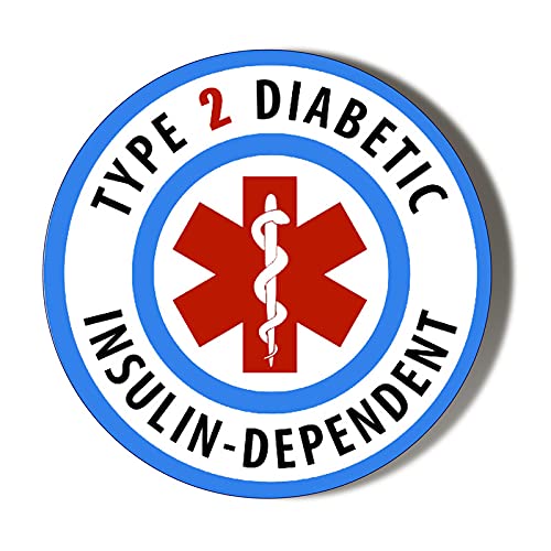 Gift Insanity Multi Medical Alert Type 2 Diabetes Insulin Dependent 10 X 49Mm Vinyl Stickers Pack Of 10
