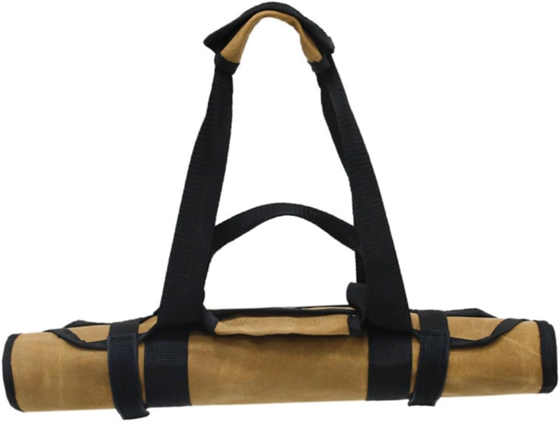 Multi-Functional Firewood Holder Bag Log Tote Padded Handles Waxed Canvas Water Stain Resistant for Outdoor Use