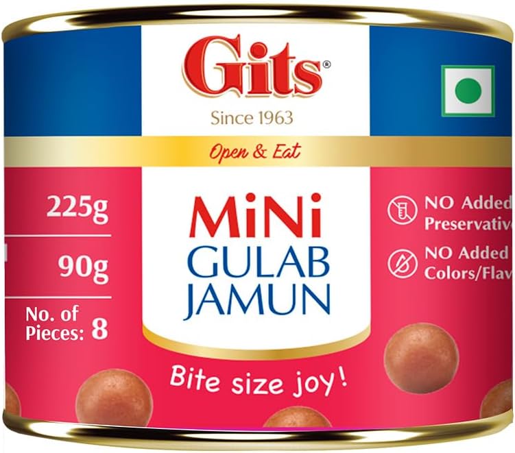 MiNi Gulab Jamun Open & Eat Tin 225 gms | 8 pieces | Small Pack | Quick Sweet Cravings