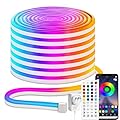 iNextStation 32.8FT RGB Neon LED Strip Lights, 24V Waterproof Silicone Rope Light, Music Sync, Color Changing, App & Remote Control, for Bedroom, Outdoor, Wall, Ceiling Decor