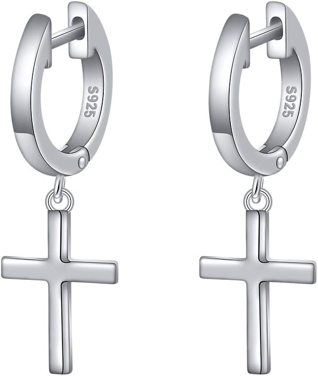 925 Sterling Silver Huggie Hoop Earrings Dainty Lever Back Dangle Drop Earrings for Women Men Holiday Jewelry Gift