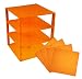 Premium Clear Orange Stackable Base Plates - 4 Pack 10" x 10" Baseplate Bundle with 30 New and Improved 2x2 Stackers - LEGO Compatible - Tower Construction