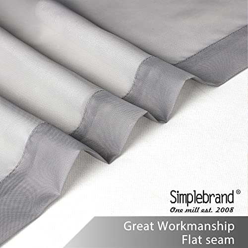 Image of Simplebrand Grey Tier Curtains for Kitchen 24 Inches Long 2 PaSet, Rod Pocket Cafe Curtain Light Filtering Sheer Short Curtains for Bathroom /Basement Half Window 42 x 24 Inch, 2Pcs, Gray