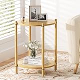 Atoping Side Table, End Table Small Round Table Sofa Bedside Table Mini Coffee Accent Table, Farmhouse Wood End Table Stand, Nightstand for Small Spaces, Living Room, Bedroom, Office