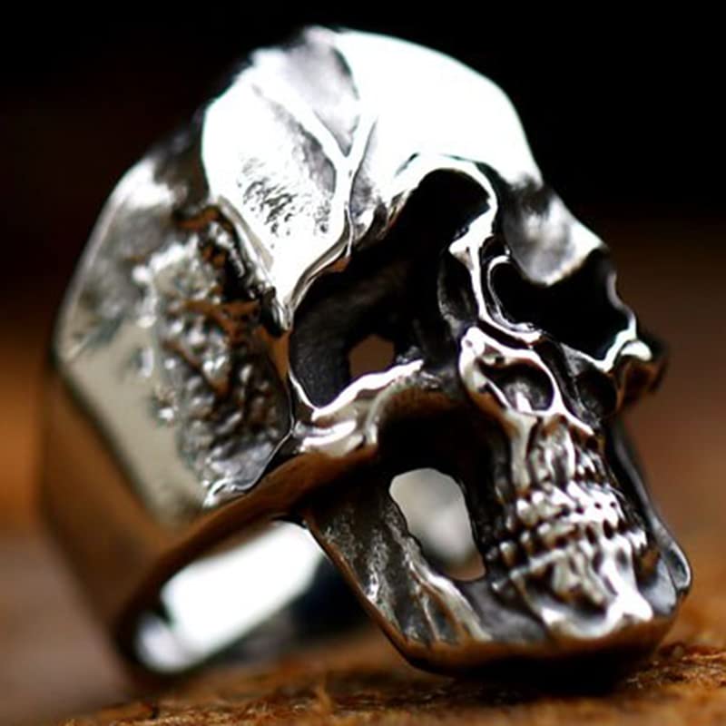 Image of Death Skull Ring for Men Stainless Steel Jewelry Biker Rings Scary Death Ring Skull for Gifts