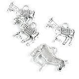 70 Pieces Antique Silver Tone Jewelry Making Charms Supply ZY3521 Horse Pony Donkey