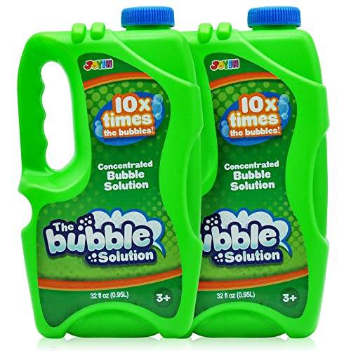 Joyin 2 Bottles Bubbles Refill Solutions 64 Oz (Up To 5 Gallon) Big Bubble Solution 64 Oz Concentrated Bubble Solution For Bubble Machine, Gun, Wand Refill Fluid Summer, Easter Toys (Green) #TOP7