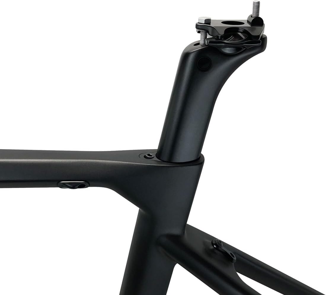 Carbon 700C Road Bike Frameset 46/48/50/52/54cm Breaking Wind Racing Frame C Brake 100/130mm Quick Release Bicycle Frame Internal Routing (Color : 46CM Matte Black)