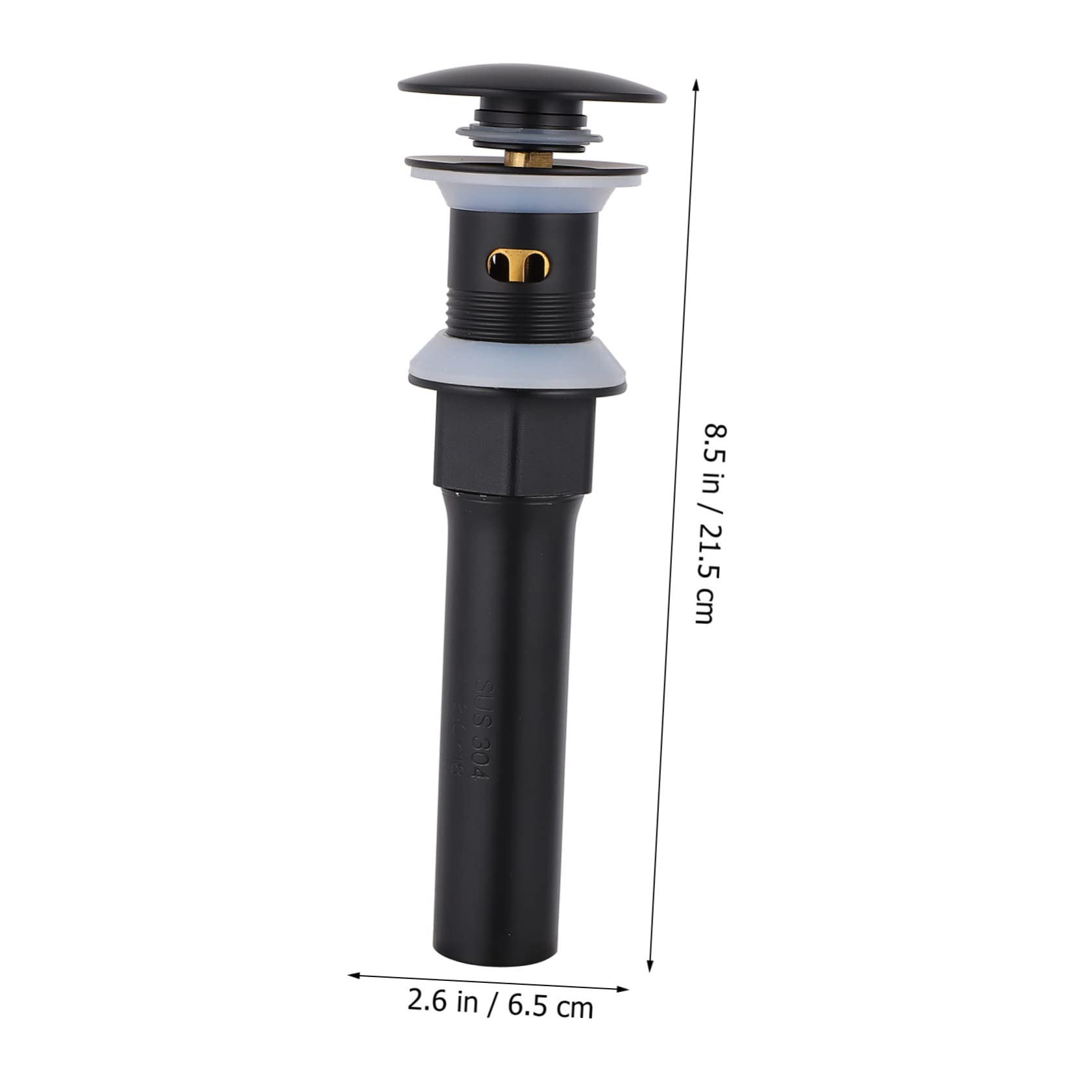 Tapón de Fregadero de Rebote de Acero Inoxidable y Cobre Negro | 1 Pieza, Recoge Residuos y Filtra Restos, Instalación Sencilla, para Lavabo de Baño Rebose