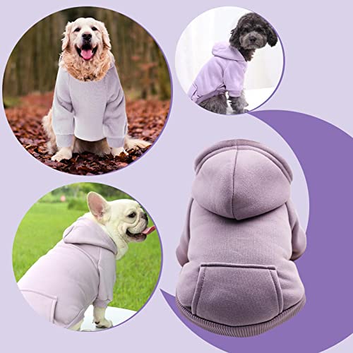 Tonsee Hundepullover kleine Hunde Mittlerer Hund Kapuzenpullis Hundepullover Hoodie Hunde Pullis Welpen Jacke Hunde Klamotten Warmer Wintermantel Haustier Kleidung Fleece Sweater (Lila, XS)