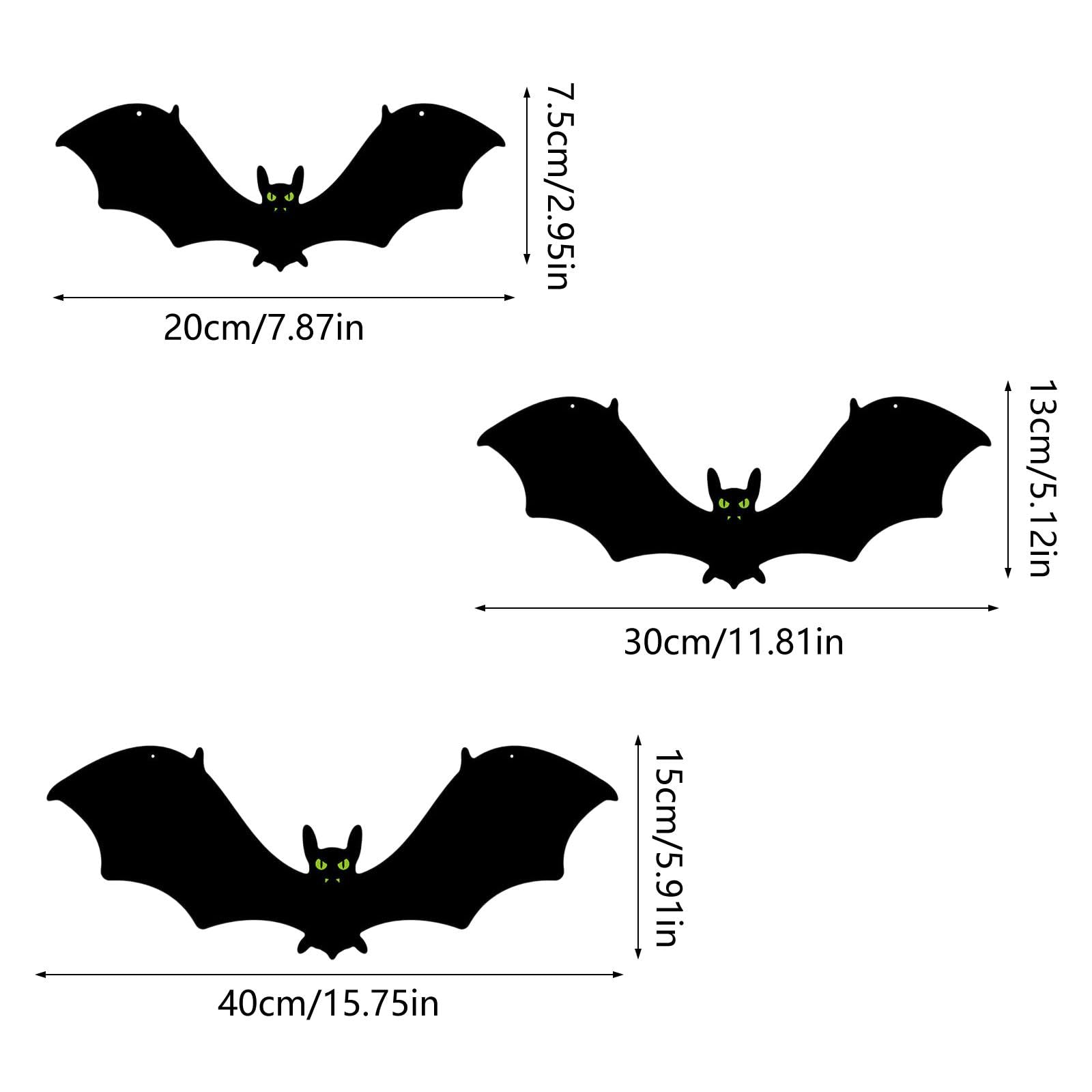 12 Pipistrelli Di Halloween 3D TOEKSIX: Adesivi Luminescenti, Per Interni/esterni, Decorazione Spaventosa