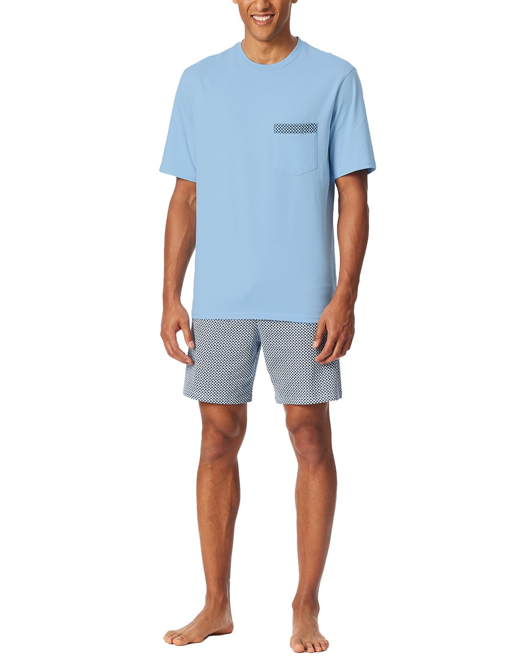 Schiesser Men's Short Crew Neck Comfort Nightwear Pyjama Set, Air_180261, 50