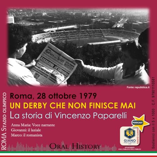 『UN DERBY CHE NON FINISCE MAI. La storia di Vincenzo Paparelli』のカバーアート