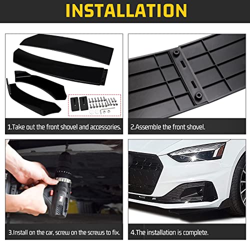 Somusen Universal Carbon Fiber Style Front Bumper Lip Chin Spoiler Compatible with Audi,Ford,BMW,Honda,Chevrolet,Civic,Benz,Mazda,GMC Car