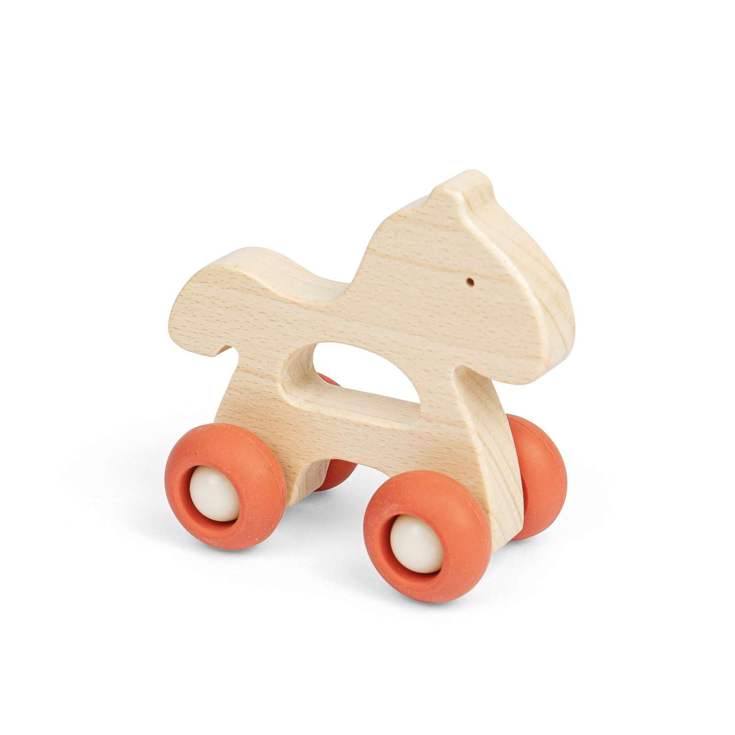 Bigjigs Toys Mini Animal Push Along (Rabbit) - Wooden Push-Along Animals, Pocket Money Gifts For Kids, Party Bag Fillers, Baby & Toddler Toy, Age 12 + Month Olds