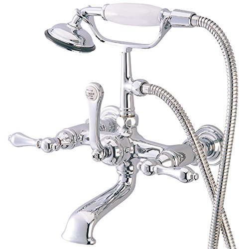 Elements of Design Hot Springs DT5521AL Wall Mount Clawfoot Tub Filler with Hand Shower, Polished Chrome