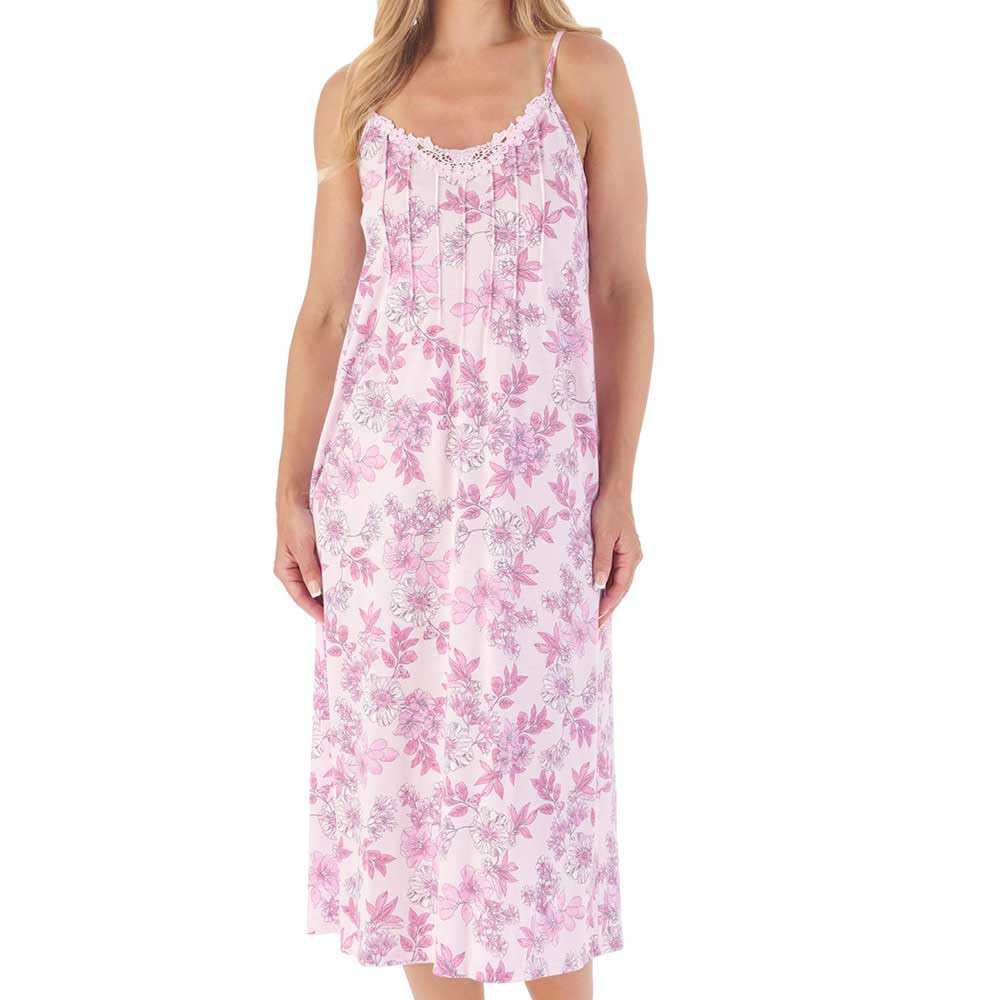 Slenderella Floral Sleeveless Nightie ND03110 Pink 24-26