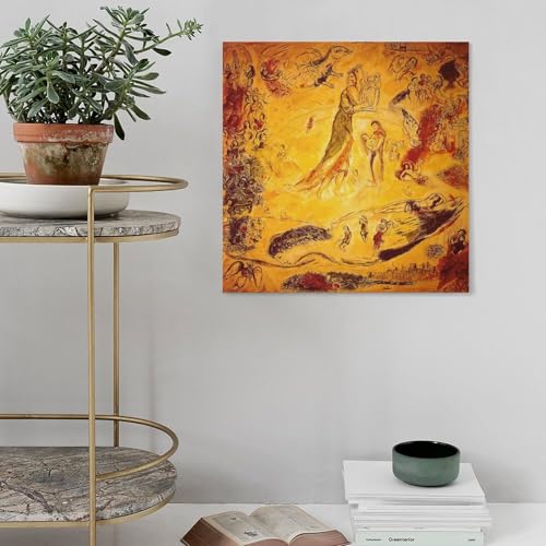 Impression sur toile Marc Chagall pour habiller un mur blanc avec élégance moderne 60x60 - 5