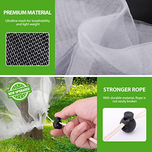 [4 Pack] Garden Plant Netting 2 Size, Jyps Bird Netting, Fruit Tree Mesh Net Cover Bags For Blueberry Bushes Tomato Vegetable,Garden Protection Deer Netting Protectors From Insect Squirrel Bug Animals #TOP3